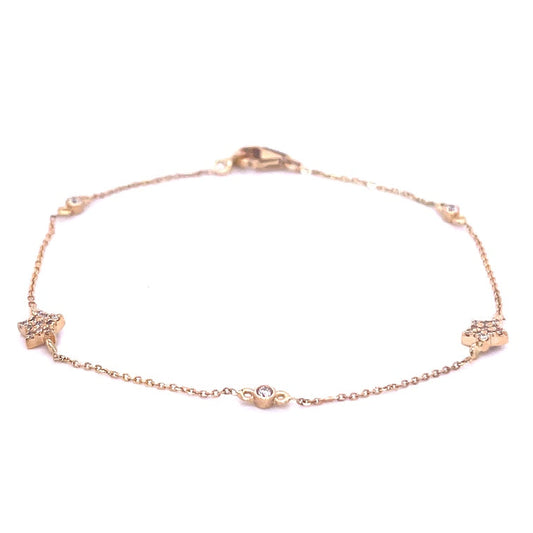 14kt Rose Gold Star Diamond Bracelet