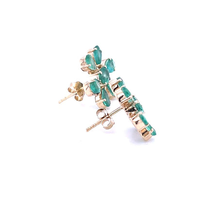 14kt Yellow Gold Emerald Earing