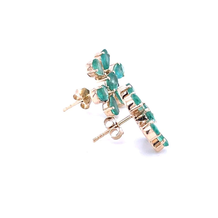 14kt Yellow Gold Emerald Earing