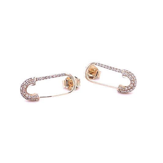 14kt Yellow Gold Pin With Diamond Earing