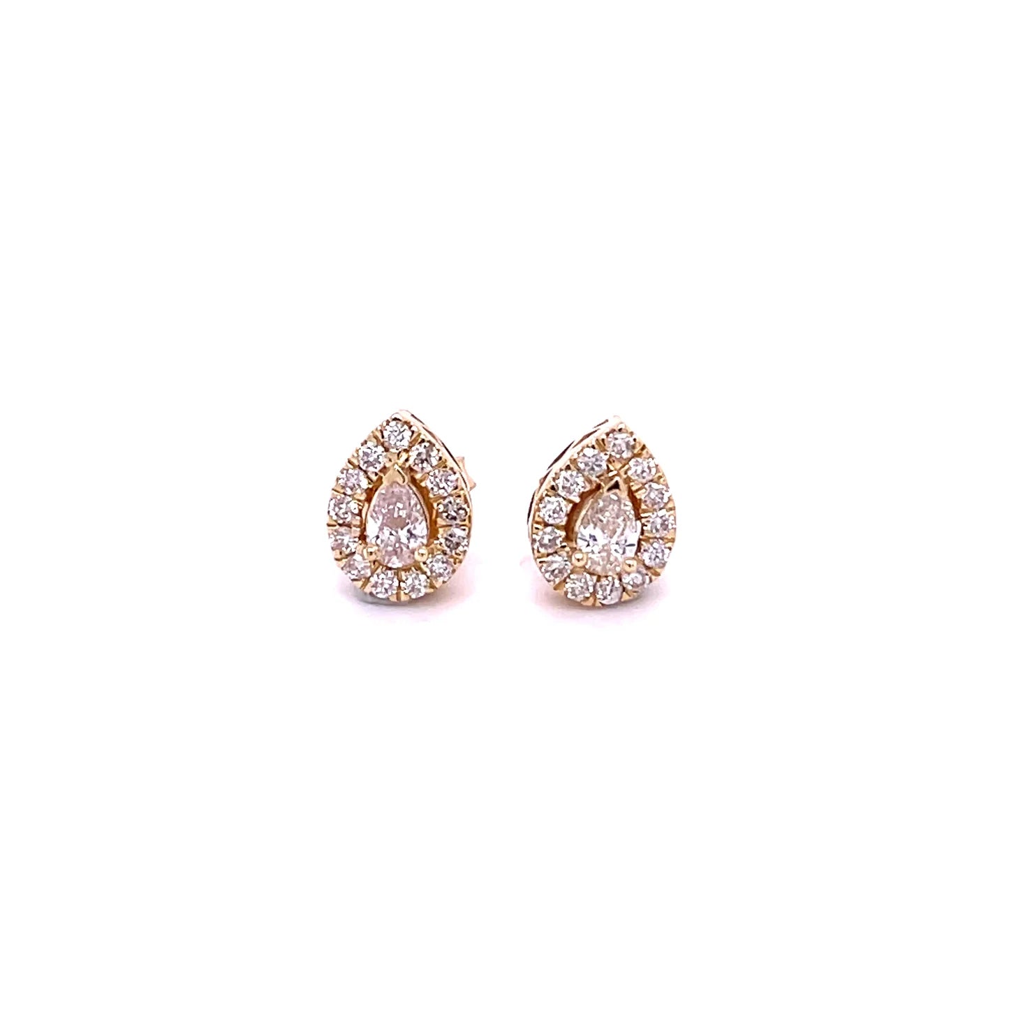 14kt Yellow Gold Pear Marquise Diamond Earing