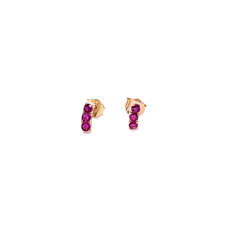 14kt Yellow Gold Ruby Earing
