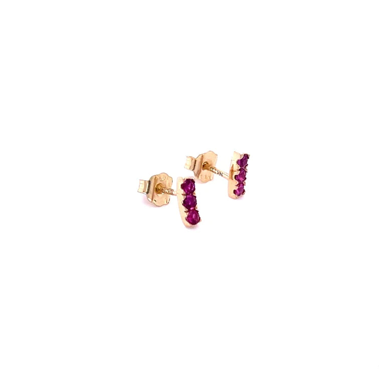 14kt Yellow Gold Ruby Earing