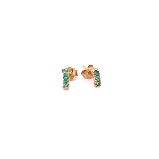 14kt Yellow Gold Emerald Earing