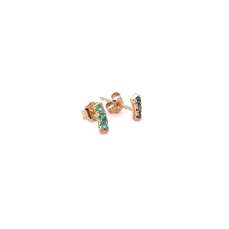 14kt Yellow Gold Emerald Earing
