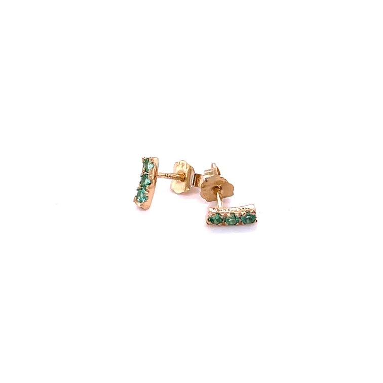 14kt Yellow Gold Emerald Earing