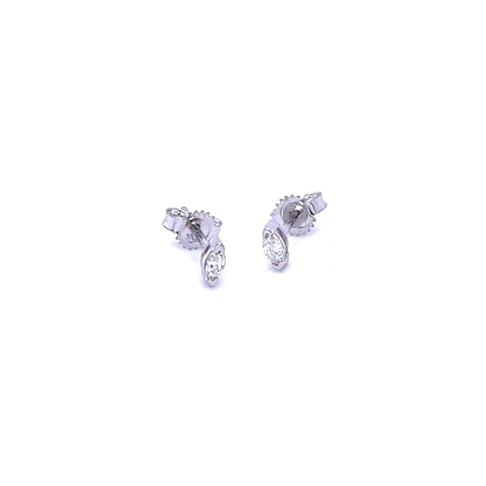 14kt White Gold Marquise Diamond Earing