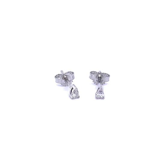 14kt White Gold Pear Diamond Earing