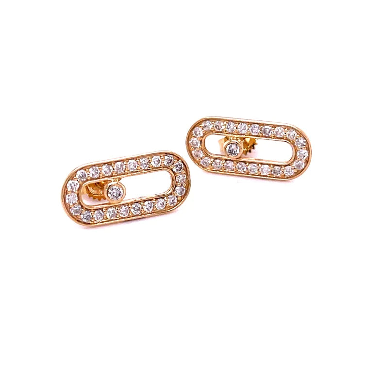 14kt Yellow Gold Pin Diamond Earing