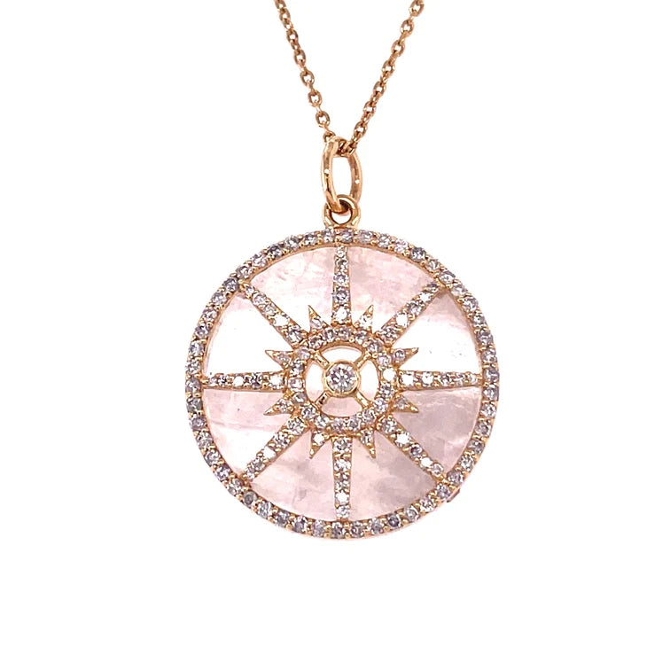 14kt Yellow Gold Rainbow Moonstone Pendent With Diamond