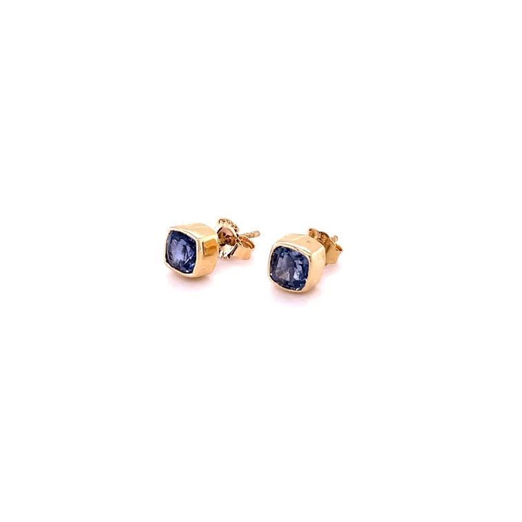 14kt Yellow Gold Blue Sapphire Earing
