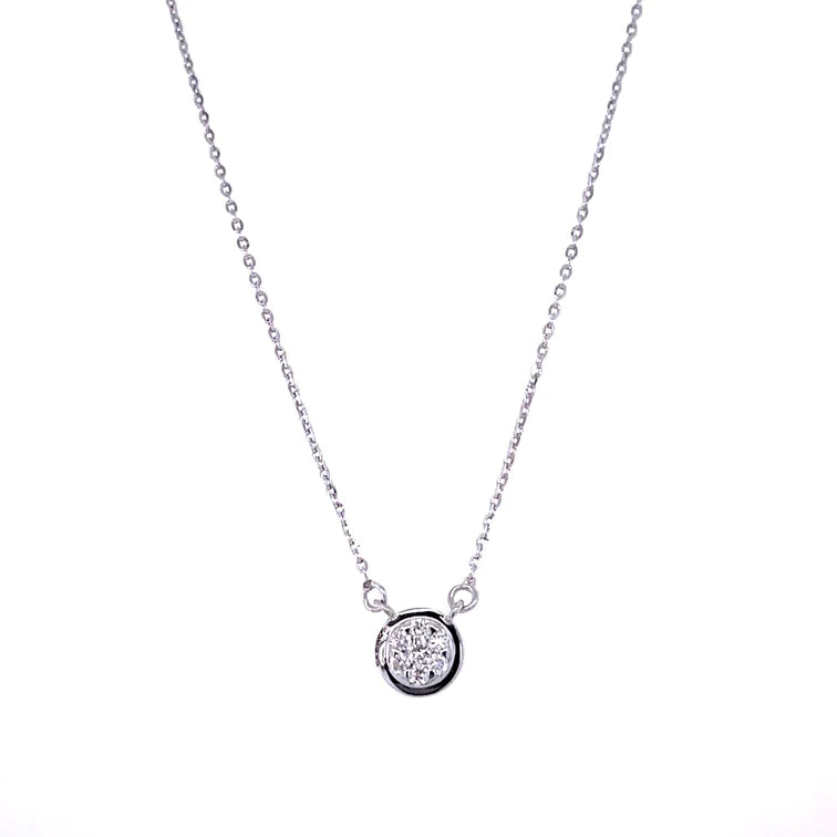 14kt White Gold Pendent With Diamond Necklace