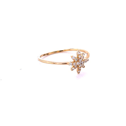 14kt Yellow Gold Star With Diamonds Ring