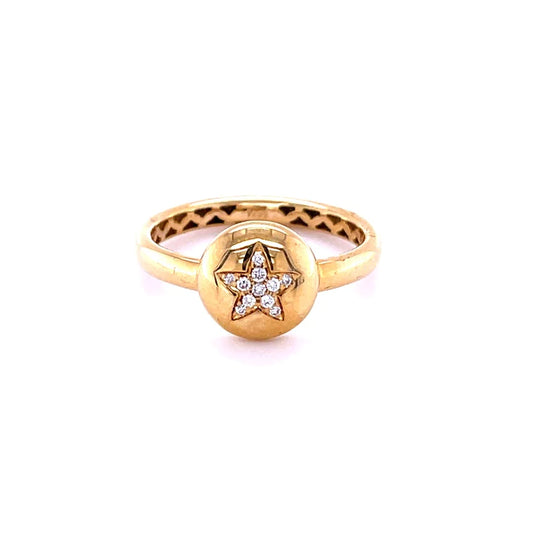 14kt Yellow Gold Star Diamond Ring