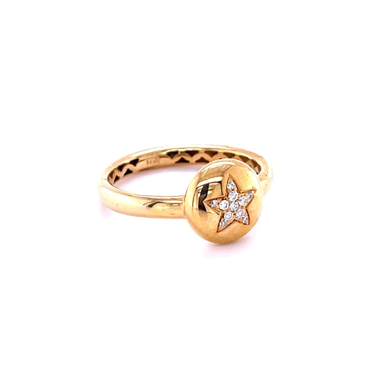 14kt Yellow Gold Star Diamond Ring