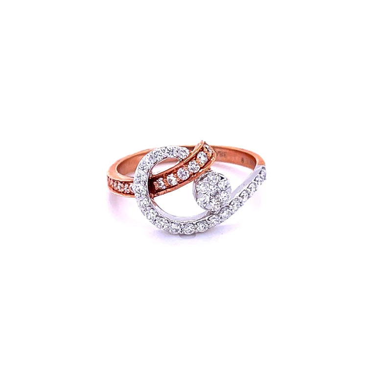 14kt Rose/white Gold Two Tone With Diamonds Ring