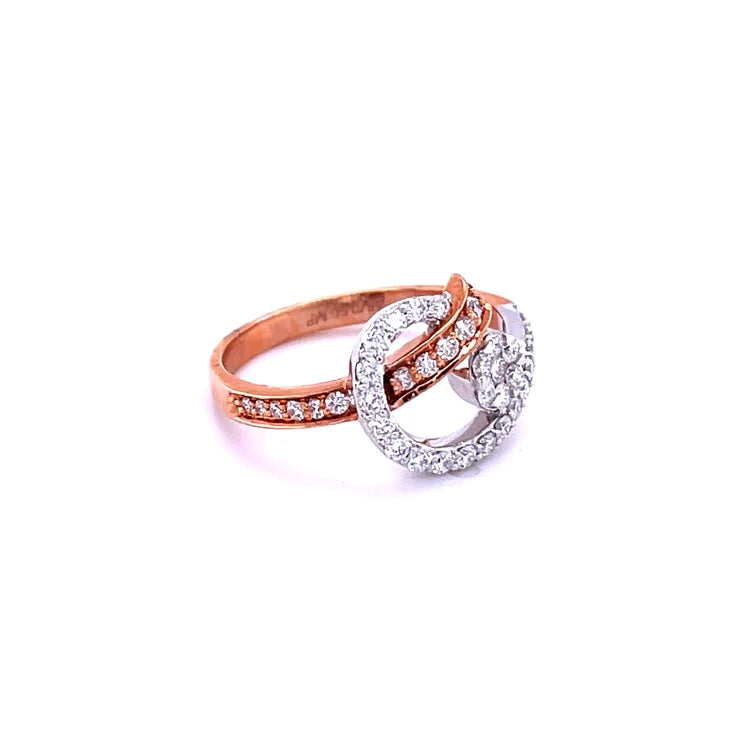 14kt Rose/white Gold Two Tone With Diamonds Ring