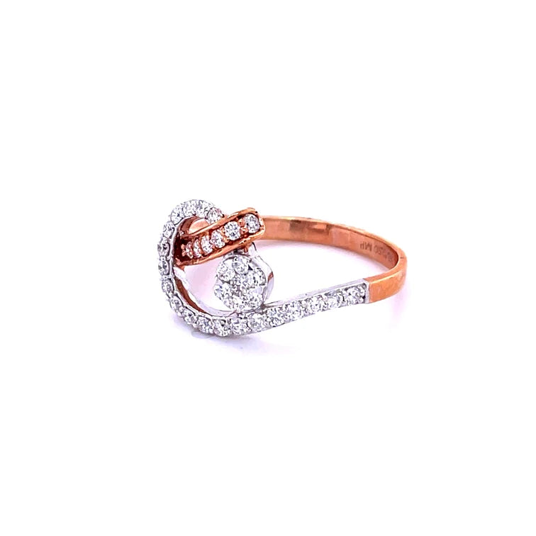 14kt Rose/white Gold Two Tone With Diamonds Ring