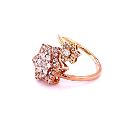 14kt Yellow/rose Gold Two Tone Star With Diamond Ring