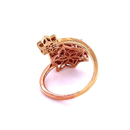 14kt Yellow/rose Gold Two Tone Star With Diamond Ring