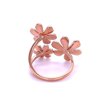 14kt Rose Gold Flower With Diamond Ring