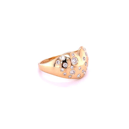 14kt Yellow Gold Heart With Diamond Ring