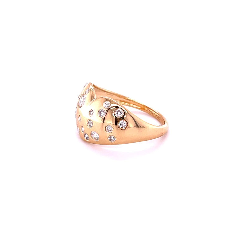 14kt Yellow Gold Heart With Diamond Ring