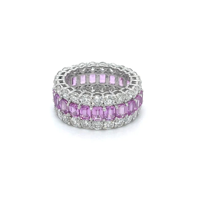 Pink Sapphire Diamond Ring