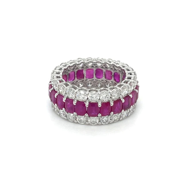 14kt White Gold Ruby Diamond Ring