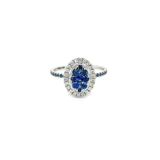 White Gold Sapphire Diamond Ring