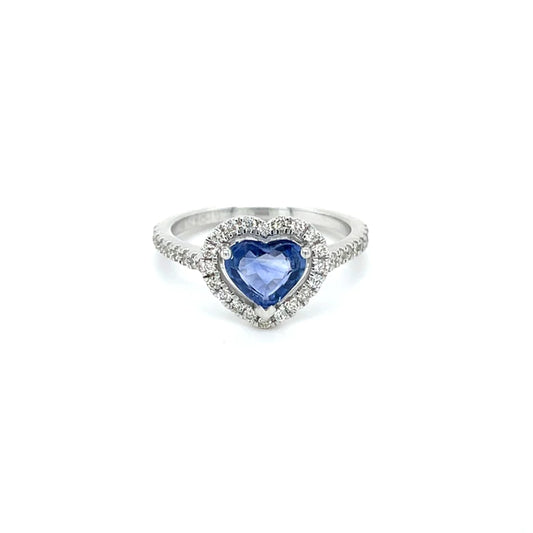 Heart Shape Sapphire Diamond Ring