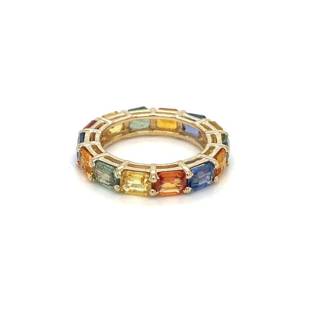 14kt Yellow Gold Multi Color Sapphire Ring