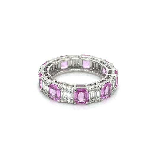 Pink Sapphire Diamond Ring