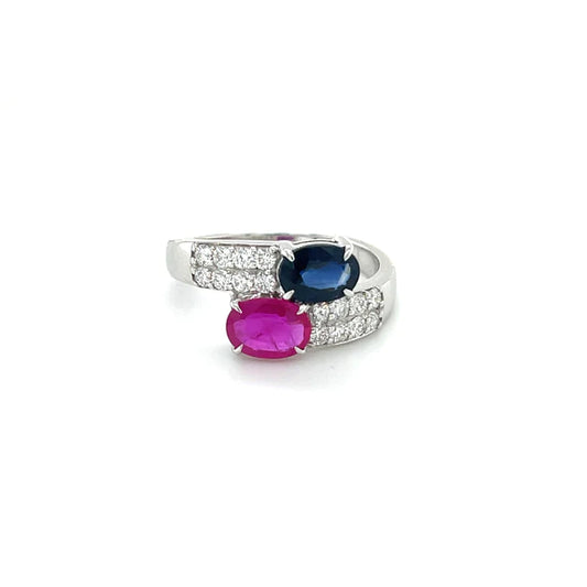 Multi Color Sapphire Diamond Ring