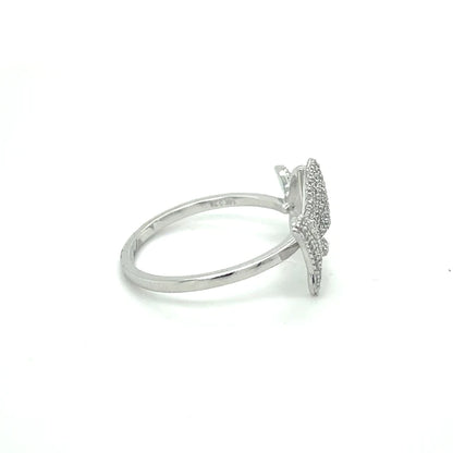 White Gold Butterfly Ring With Diamonds