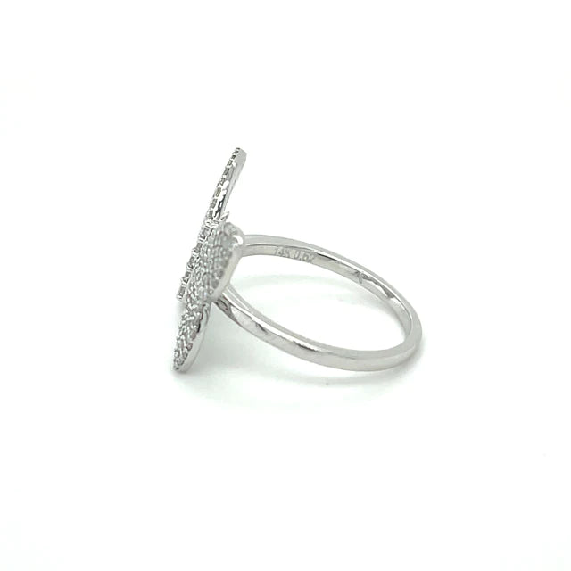 White Gold Butterfly Ring With Diamonds
