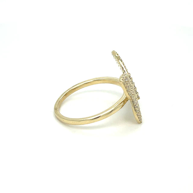 Yellow Gold Butterfly Ring With Diamonds