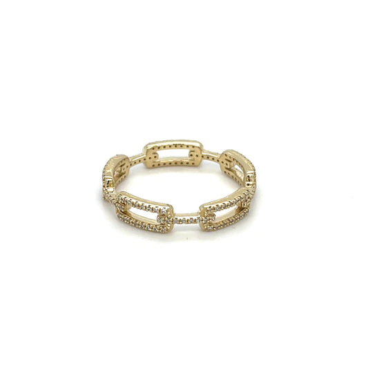 Yellow Gold Chain Diamond Ring