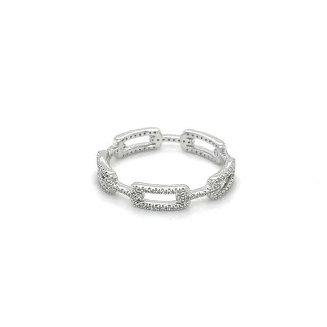 White Gold Chain Diamond Ring