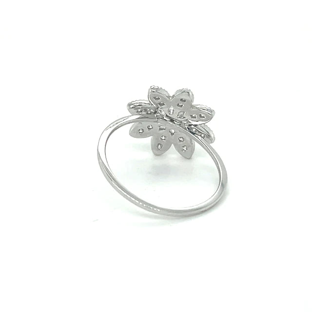 White Gold Diamond Flower Ring