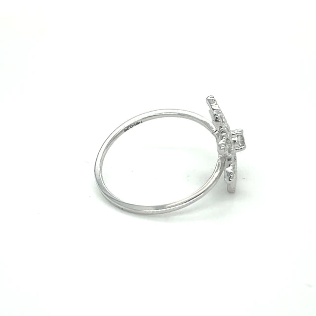 White Gold Diamond Flower Ring
