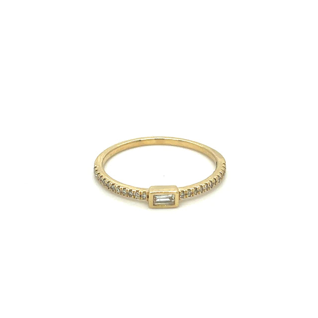 Yellow Gold Baguette Diamond Ring