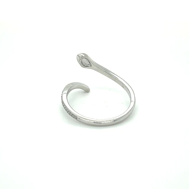 White Gold Sapphire Diamond Snake Ring