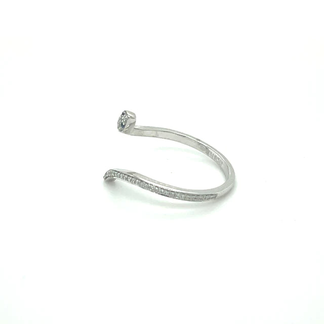 White Gold Sapphire Diamond Snake Ring