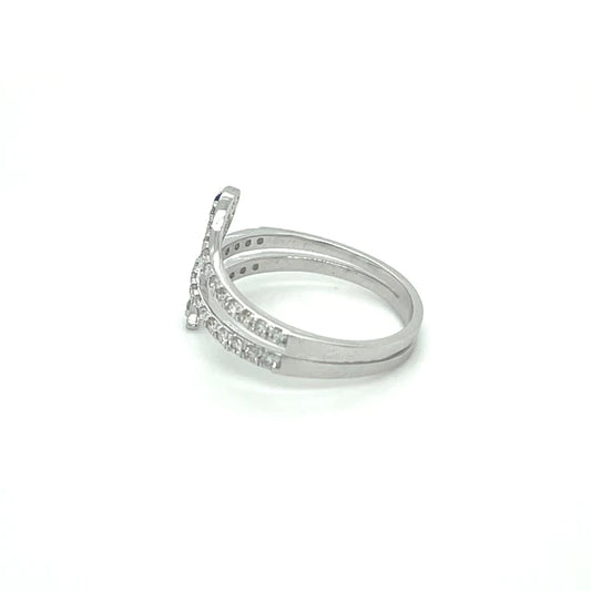 White Gold Sapphire Diamond Snake Ring