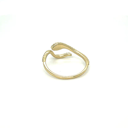 Yellow Gold Diamond Snake Ring