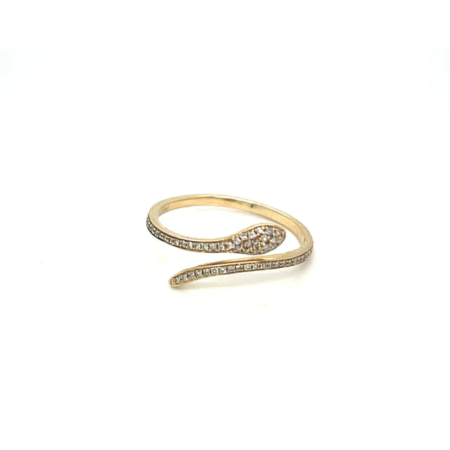 Yellow Gold Diamond Snake Ring