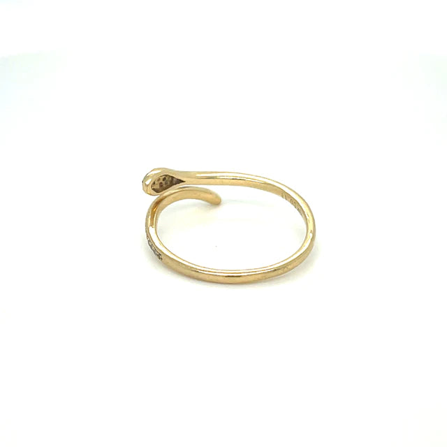 Yellow Gold Diamond Snake Ring