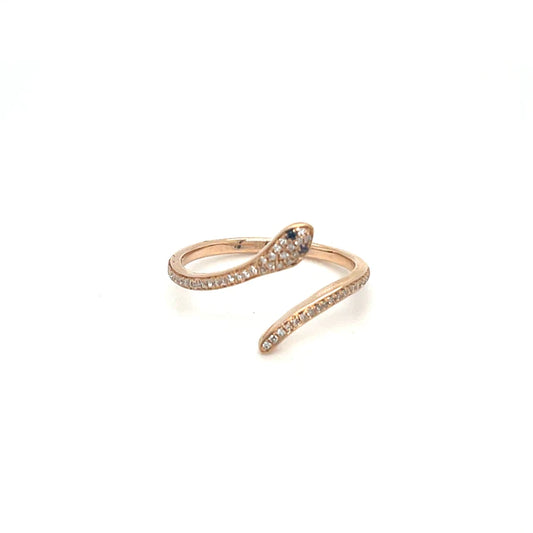 Rose Gold Sapphire Diamond Snake Ring