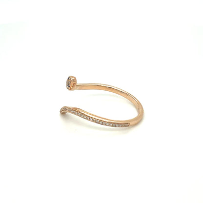 Rose Gold Sapphire Diamond Snake Ring